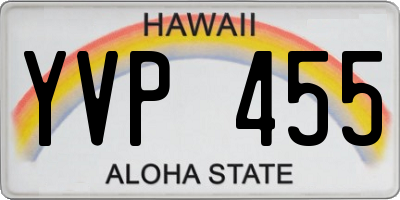HI license plate YVP455