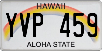 HI license plate YVP459