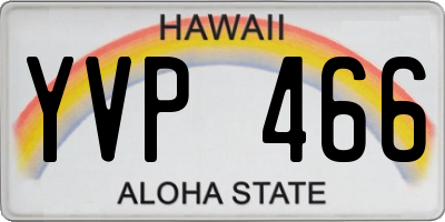 HI license plate YVP466