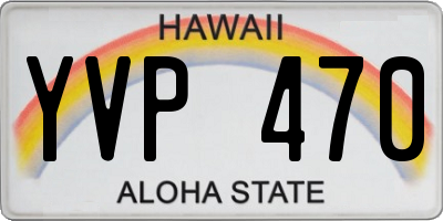 HI license plate YVP470