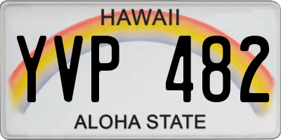 HI license plate YVP482