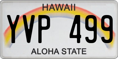 HI license plate YVP499