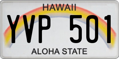 HI license plate YVP501