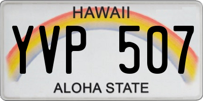HI license plate YVP507