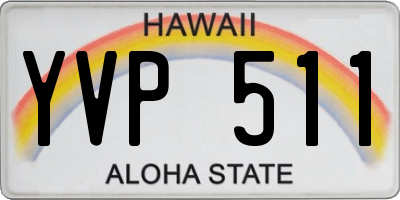HI license plate YVP511