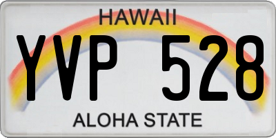 HI license plate YVP528