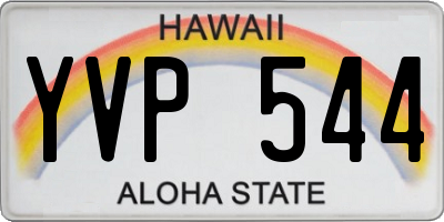 HI license plate YVP544