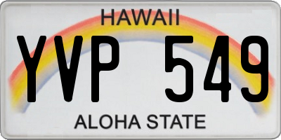 HI license plate YVP549