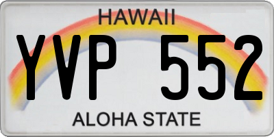 HI license plate YVP552