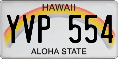HI license plate YVP554