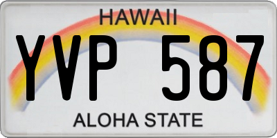 HI license plate YVP587