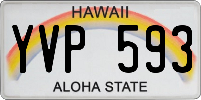 HI license plate YVP593