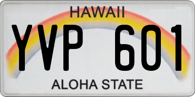 HI license plate YVP601