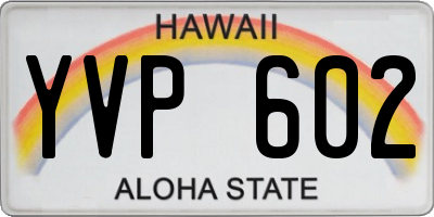 HI license plate YVP602