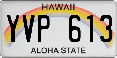 HI license plate YVP613