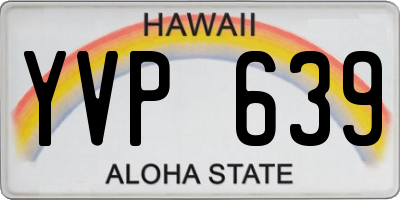 HI license plate YVP639