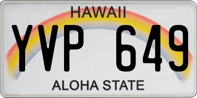 HI license plate YVP649