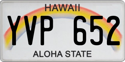 HI license plate YVP652