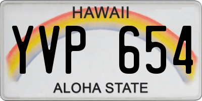 HI license plate YVP654