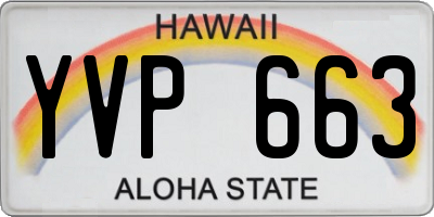 HI license plate YVP663