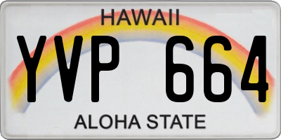 HI license plate YVP664