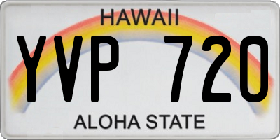 HI license plate YVP720