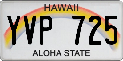 HI license plate YVP725