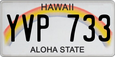 HI license plate YVP733