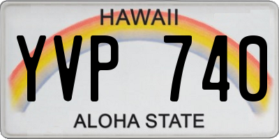 HI license plate YVP740