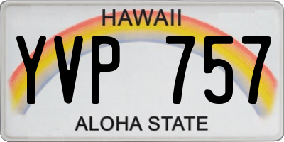 HI license plate YVP757