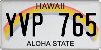 HI license plate YVP765