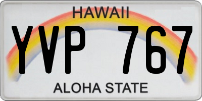 HI license plate YVP767