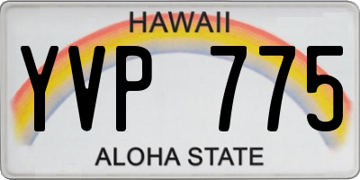 HI license plate YVP775
