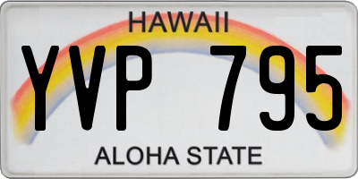 HI license plate YVP795