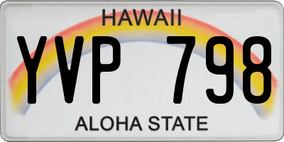 HI license plate YVP798