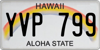 HI license plate YVP799