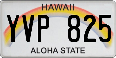 HI license plate YVP825