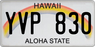HI license plate YVP830