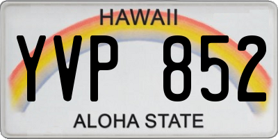 HI license plate YVP852