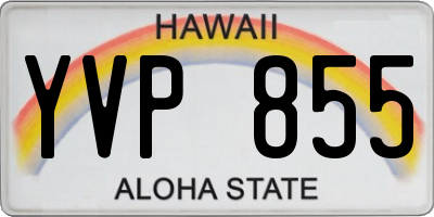 HI license plate YVP855