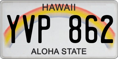 HI license plate YVP862
