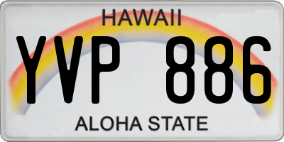 HI license plate YVP886