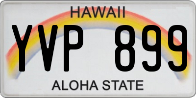 HI license plate YVP899
