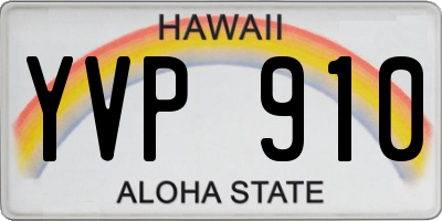 HI license plate YVP910
