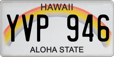 HI license plate YVP946