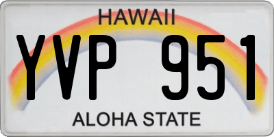 HI license plate YVP951