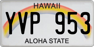 HI license plate YVP953
