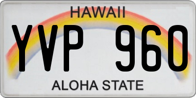 HI license plate YVP960