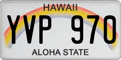 HI license plate YVP970