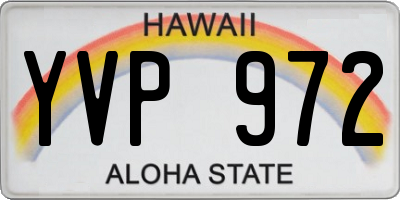 HI license plate YVP972